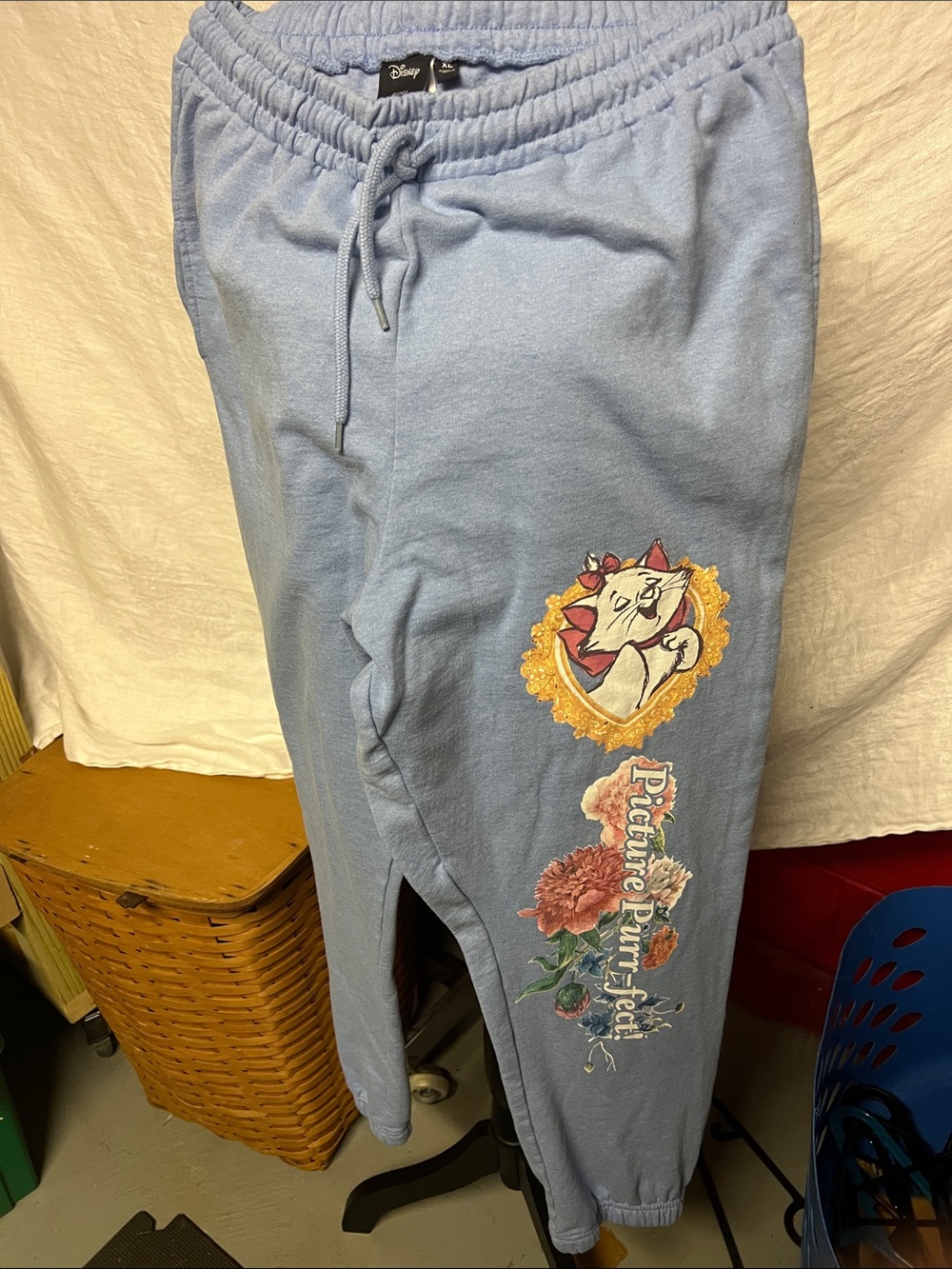 Disney Light Blue Marie Graphic Sweatpants xl